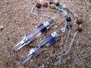 Show details for Bonded RAC 3pc Wand Pendulum with Chakra chain Picture of Bonded RAC 3pc Wand Pendulum with Chakra chain