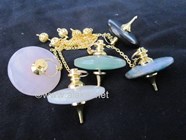 Show details for Mix Gemstone Golden UFO Pendulum Picture of Mix Gemstone Golden UFO Pendulum