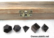 Show details for Blue Tiger Eye 5pcs Geometry set with wooden box Picture of Blue Tiger Eye 5pcs Geometry set with wooden box