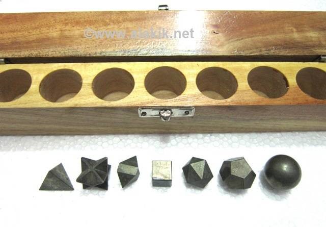 Show details for Pyrite 7pcs Geometry set with wooden box Picture of Pyrite 7pcs Geometry set with wooden box