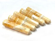 Show details for Banded Yellow Calcite Obelisk  Picture of Banded Yellow Calcite Obelisk