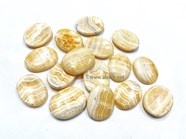 Show details for Banded Yellow Calcite Worrystones Picture of Banded Yellow Calcite Worrystones