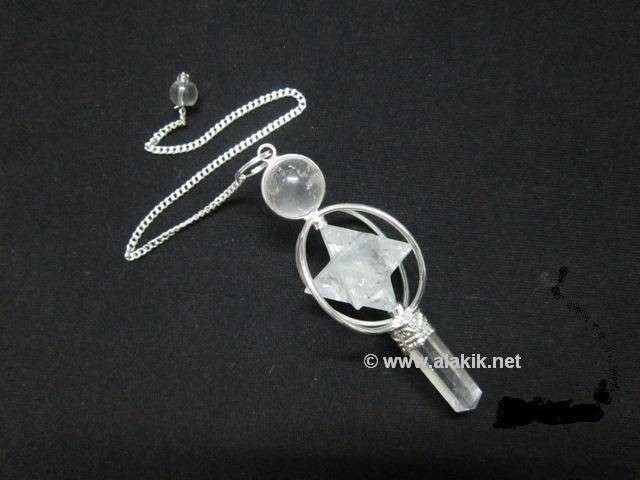 Picture of Crystal Quartz Spinning Merkaba pendulum