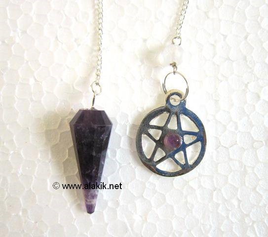 Picture of Amethyst Cone with Pentacle Star 