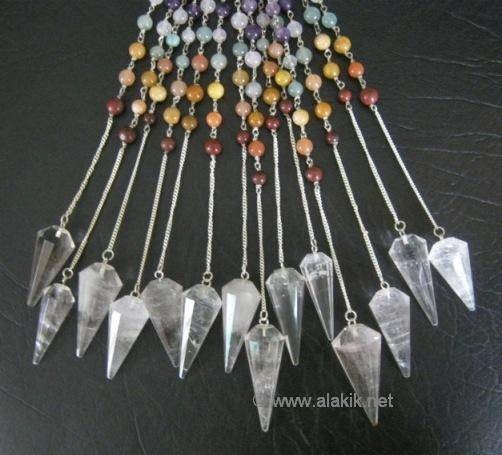 Picture of Facetted Crystal Quartz with Chakra chain