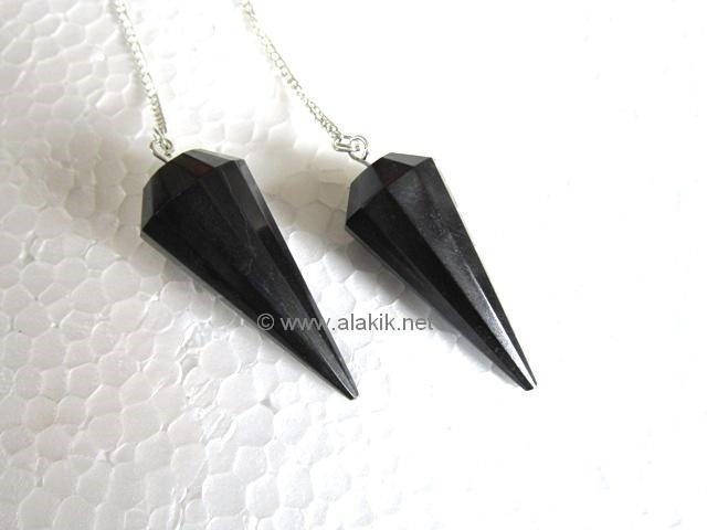 Picture of Black Jasper Faceted Pendulum