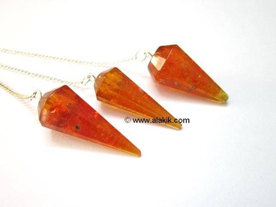 Picture of Amber  (manmade) Faceted Pendulum