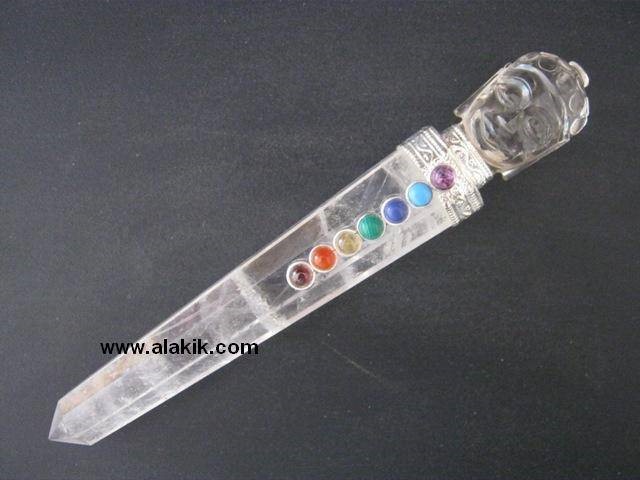 Picture of Crystal Quartz Chakra Buddha Wand