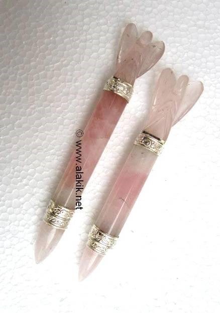 Picture of Rose Quartz 3pc Plain Angle Healing stick