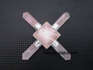 Picture of Rose Quartz Crystal Pyramid Energy Generator 4 point