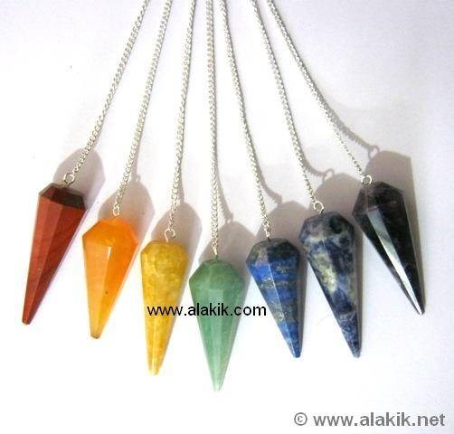 Picture of Chakra Facetted Pendulum Set