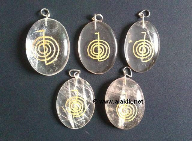 Picture of Crystal Quartz Engrave Cho Ko Reiki pendant