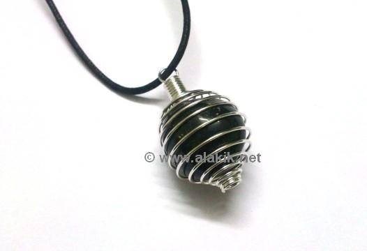 Picture of Black Tourmaline Tumble Spring Cage Pendant