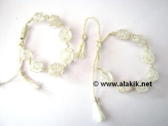 Picture of Crystal Quartz Netted Tumble Drawstring Bracelet