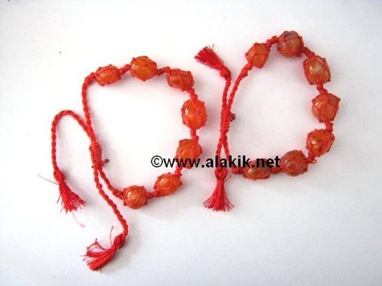 Picture of Red Carnelian Netted Tumble D-string Bracelet