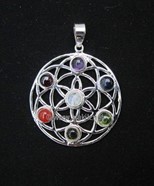 Picture of Chakra Flower of Life Metal Pendant