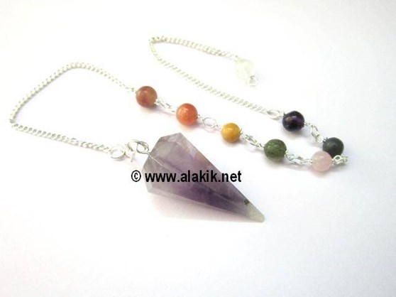 Picture of Facetted Amethyst with Chakra chain
