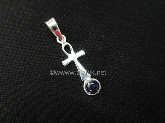 Picture of 925 Silver Ankh with Garnet Pendant