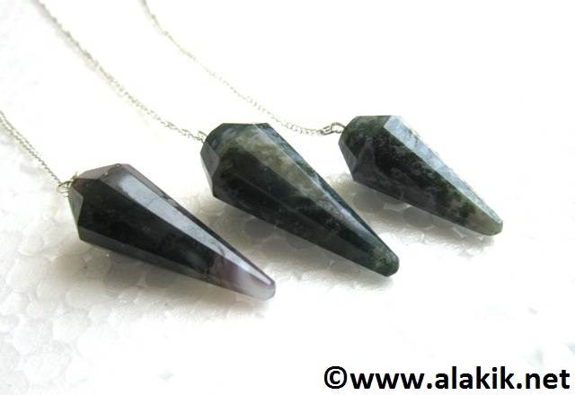 Picture of Faceted Moss Agate Pendulum