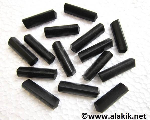 Picture of Black Tourmaline 3 Facet Single Terminated Pencils