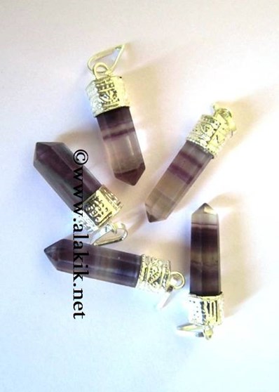 Picture of Banded Purple Fluroite Cap Pencil pendants