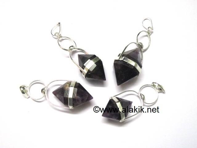 Picture of Amethyst Herkimer with Garnet cab Pendant