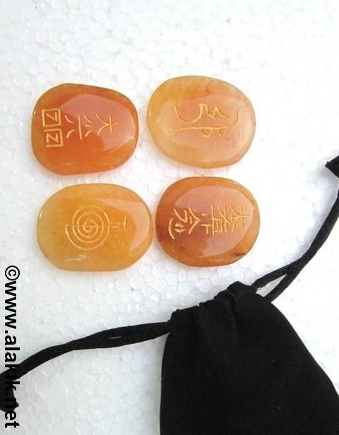 Picture of Yellow Jade Usai Reiki Set with pouch