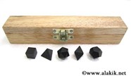 Picture of Black Toumaline 5pcs Geometry set with wooden box