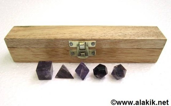 Picture of Amethyst 5pcs Geometry set with wooden box
