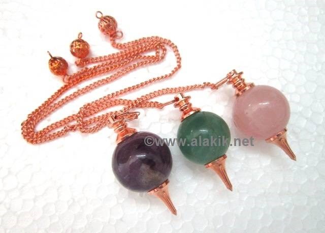 Picture of Mix Gemstone Bronze ball pendulum