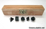 Picture of Blood stone 5pcs Geometry set with Wooden Box