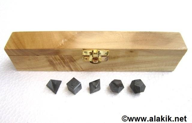 Picture of Hematite 5pcs Geometry set with wooden box