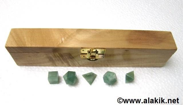 Picture of Green Aventurine 5pcs Geometry set with wooden box