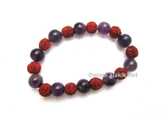 Picture of Amethyst Rudraksha Elastic bracelet