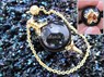 Picture of Black Agate Flower Ball Gold Pendulum, Picture 1