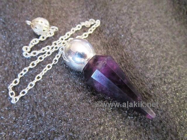 Picture of Amethyst Faceted Silver modular pendulum