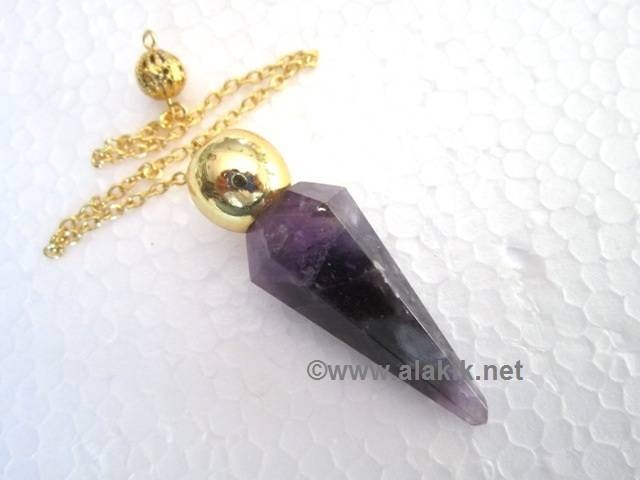 Picture of Amethyst Faceted Golden Modular Pendulum