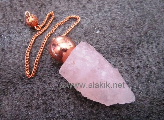 Picture of Raw Rose quartz Bronze Modular Pendulum