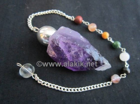 Picture of Amethyst Silver Modular Pendulm with Chakra chain