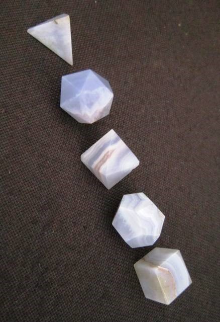 Picture of Blue Lace agate 5pcs geometry set