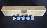Picture of Blue Lace Agate 5pcs Geometry set with Wooden Box