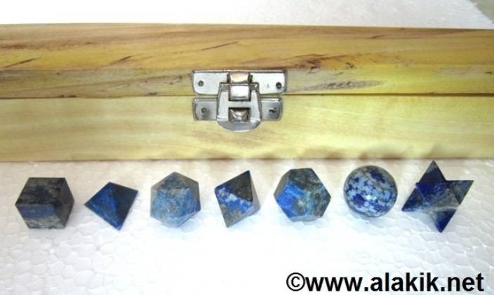 Picture of Lapiz Lazuli 7pcs Geometry set with wooden box