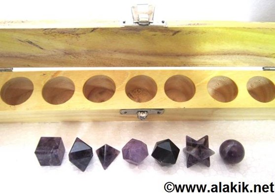 Picture of Amethyst 7pcs Geometry set with wooden box