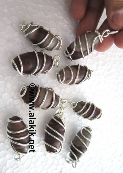 Picture of Baby Shiva lingam  Silver Hand Wrapped pendant