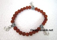 Picture of 8mm Rudraksha beads with om charms