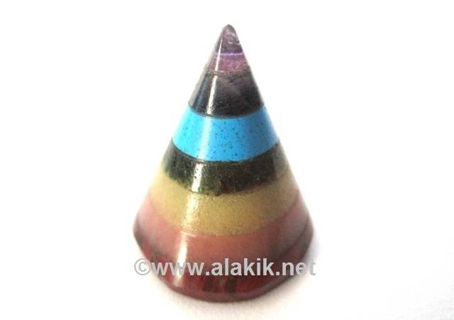 Picture of 7 Chakra Bonded Conical Pyramids