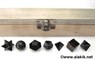 Picture of Blue Tiger eye 7pcs Geometry set with wooden box, Picture 1