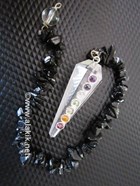 Picture of Crystal Quartz Pendulum with chakra cabs BT chain