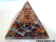 Picture of Chakra Orgone Pyramid with crystal point & copper wire