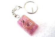 Picture of Amethyst rectangle orgone key ring